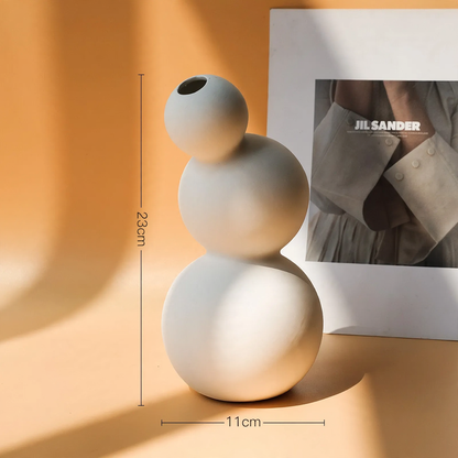 Keramik-Blumenvase, modern, weiß