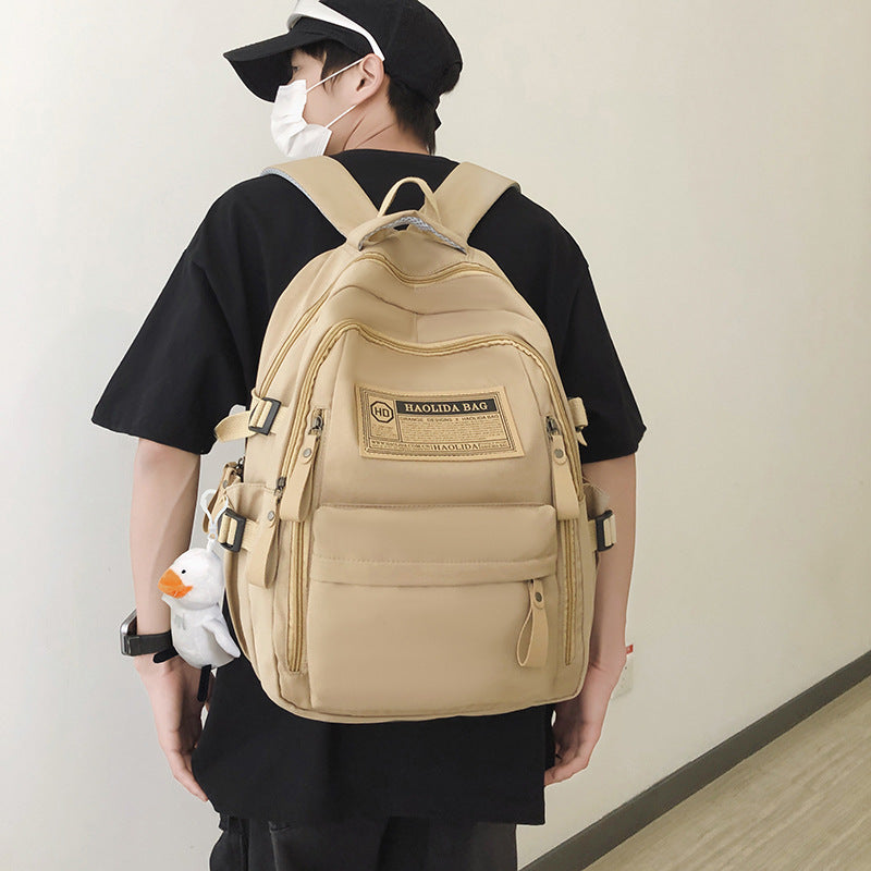 Doppelrucksack, Nylon, atmungsaktiv, mit Anhänger