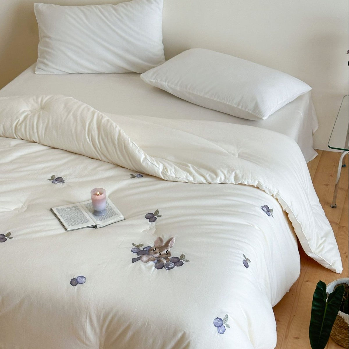 Baumwoll-Steppbett mit Sojafaser, Frühling bis Winter