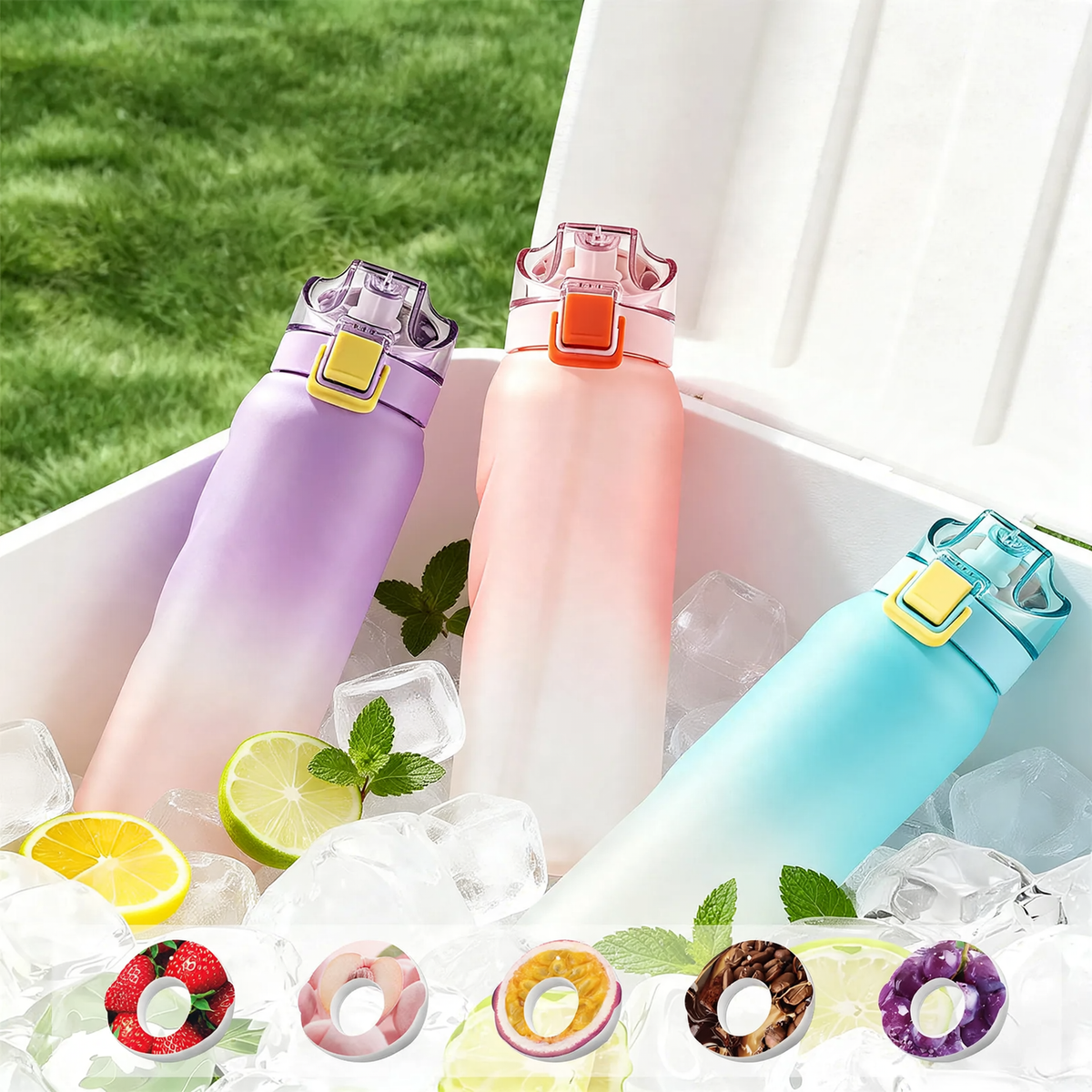 Tritan-Trinkflasche mit Aroma-Ringen