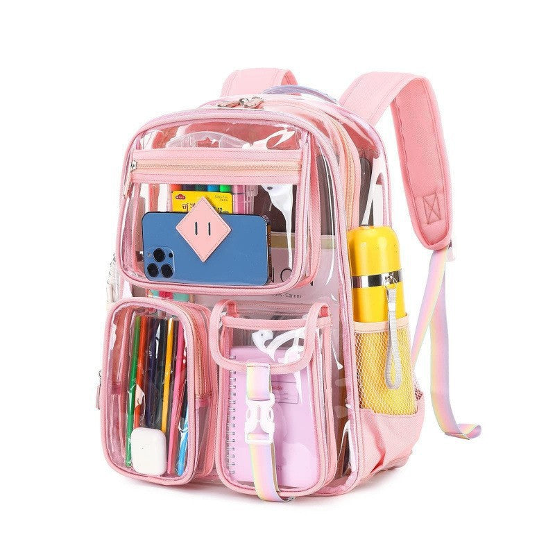 Rucksack aus Nylon, transparent, bis 15 Zoll, strapazierfähig