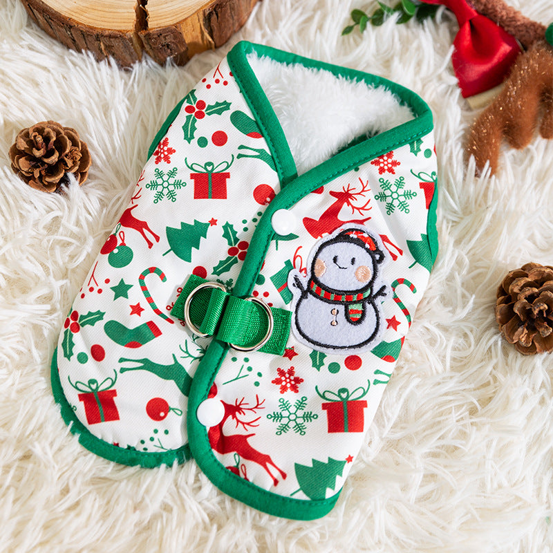 Weihnachts-Weste für kleine Hunde mit Fleecefutter