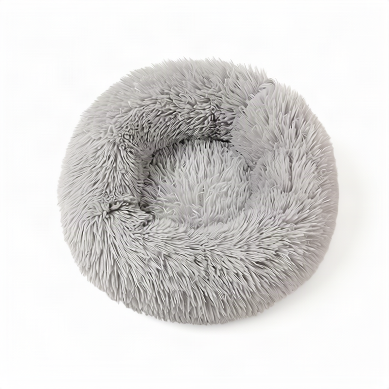 Flauschiges Katzenbett, rund, wärmend