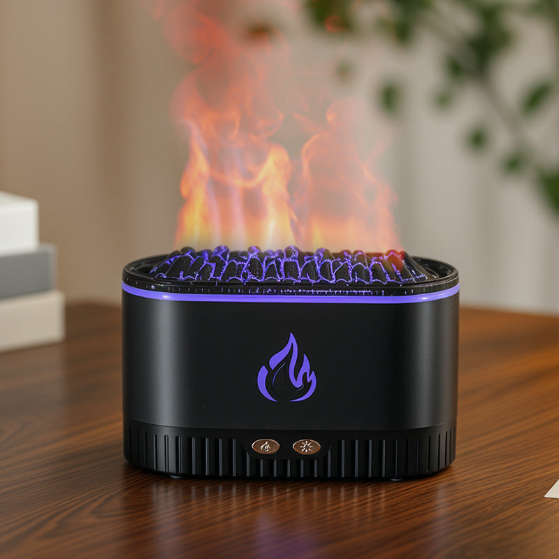 Ultraschall-Luftbefeuchter mit Holzfeuer-Design