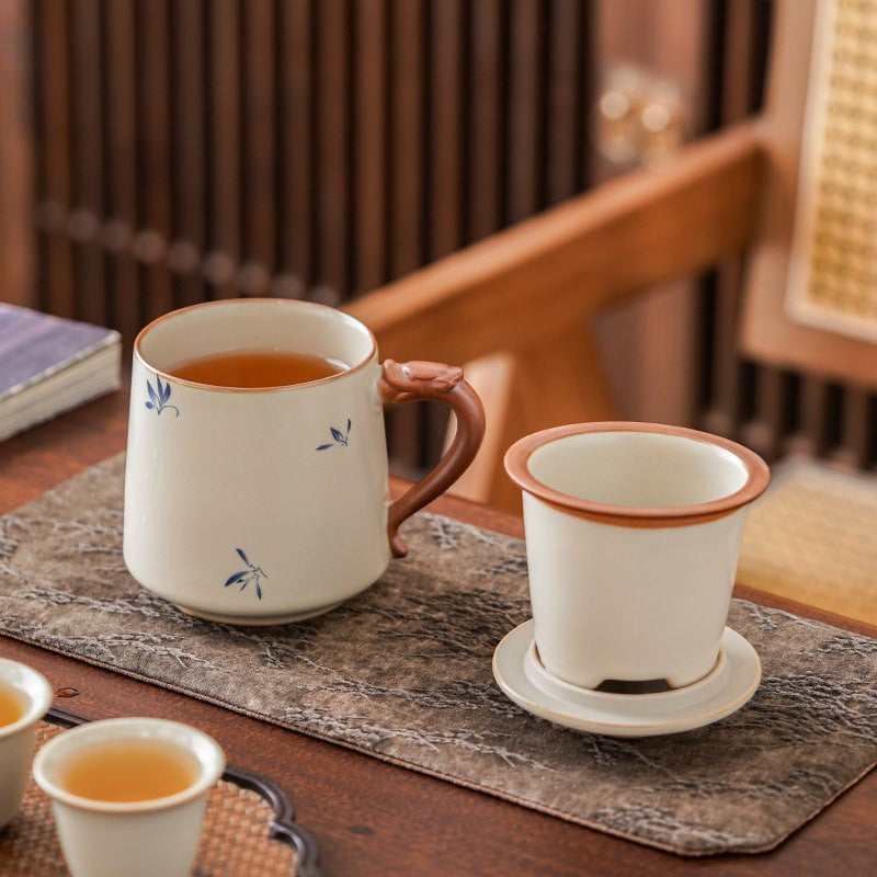 Keramiktasse mit Teesieb, 250 ml