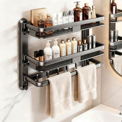 Badezimmer-Regal mit Saugnapf, mehrlagig