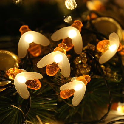 Solar-Lichterkette mit Bienenmotiven