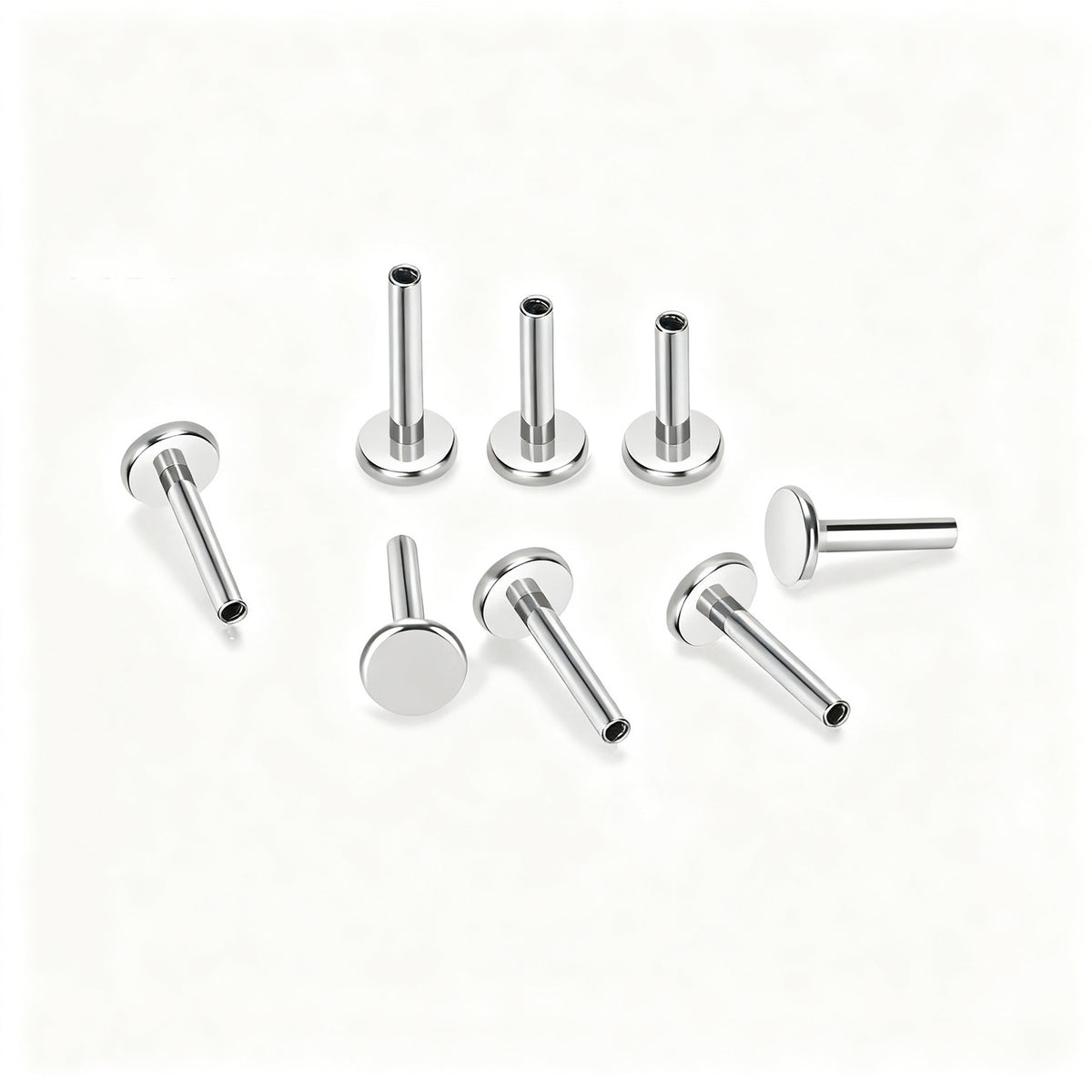 Titan-Piercingstab, flache Basis, Innengewinde