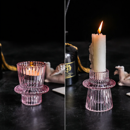 Kristall-Glas-Kerzenständer in Grün