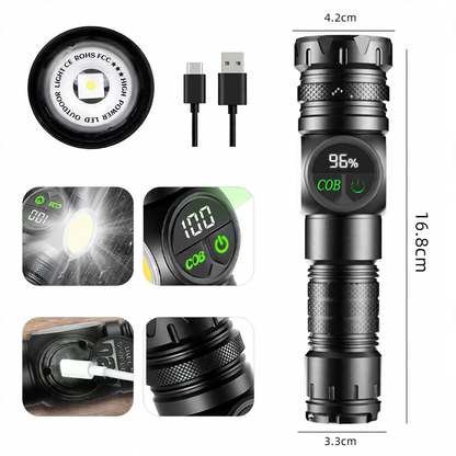 LED-Taschenlampe, Aluminium, 300 mAh, fokussierbar