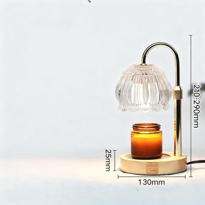 Wachsschmelz-Lampe mit Holzsockel