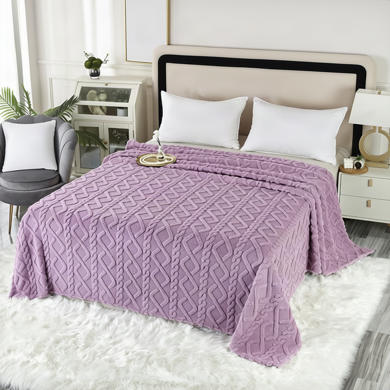 Fleecedecke aus Polyester, 100×150 bis 200×230 cm