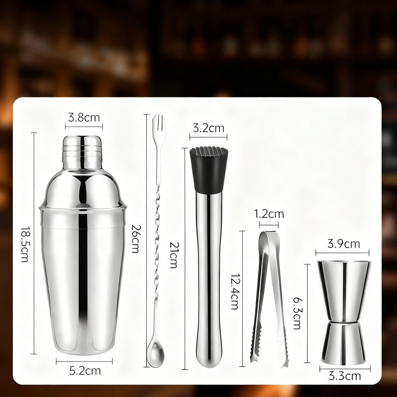 Cocktail-Shaker-Set mit Glas und Zubehör
