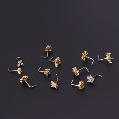 Titan-Piercingstab, flache Basis, Innengewinde