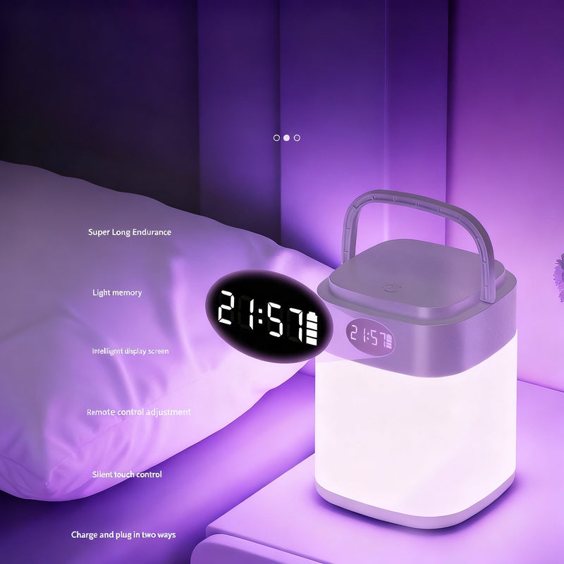 LED-Nachtlicht mit Fernbedienung und Uhr
