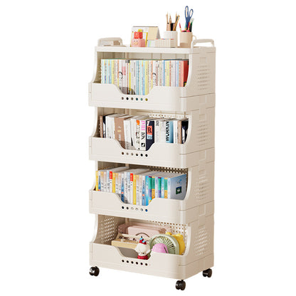 Kunststoff-Bücherregal mit Rollen, mehrschichtig