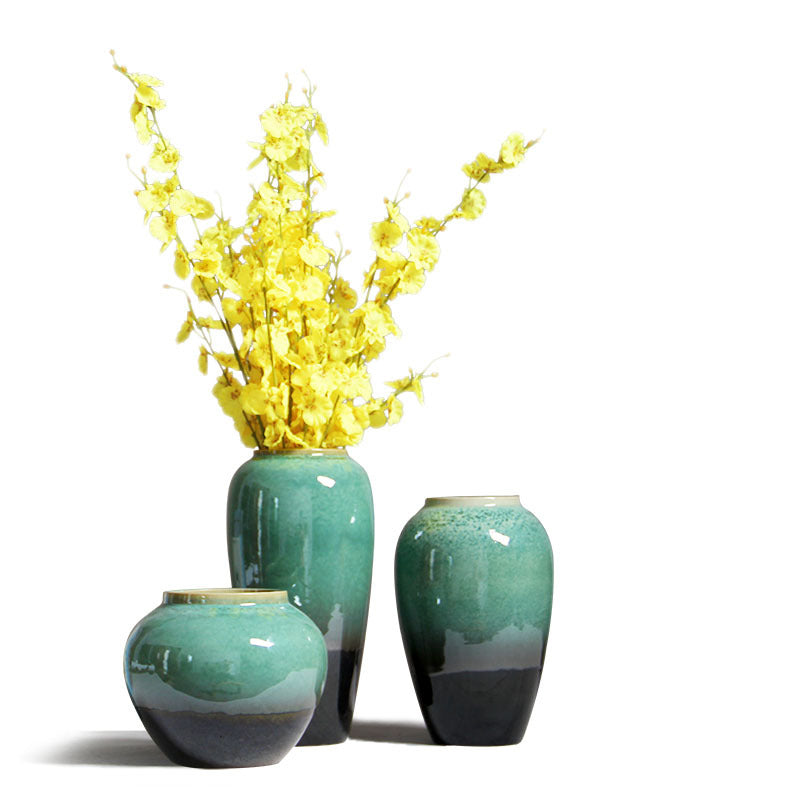 Keramikblumenvase, modern, handwerklich