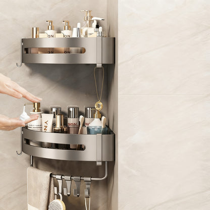 Badezimmer-Eckregal aus Edelstahl und Aluminium