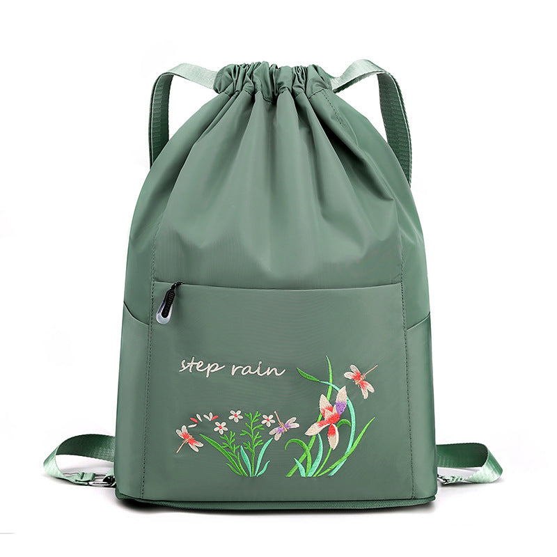 Doppelter Rucksack, Nylon, faltbar, bestickt