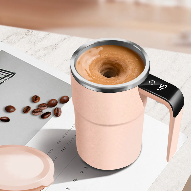 Selbstrührende Edelstahl-Kaffeetasse mit Temperaturanzeige