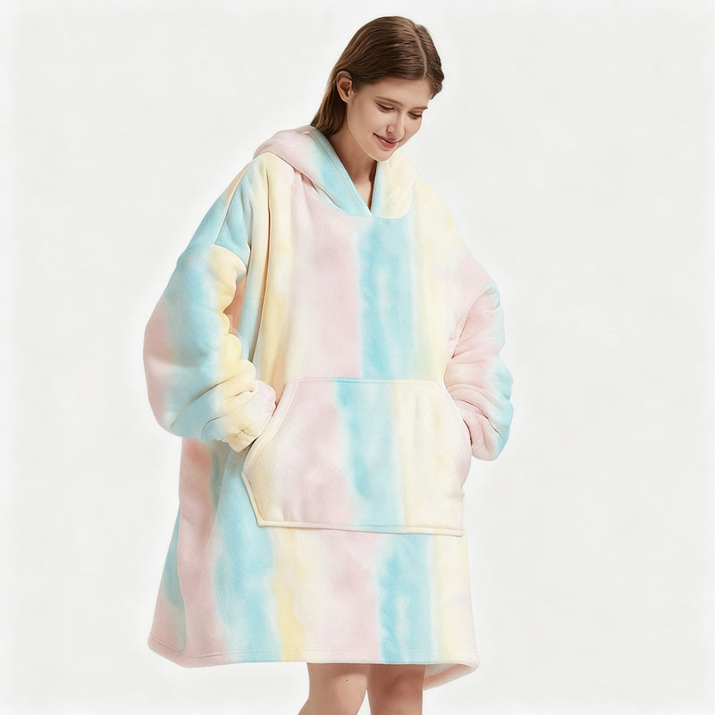 Tragbare Decke mit Kapuze, Sherpa-Fleece
