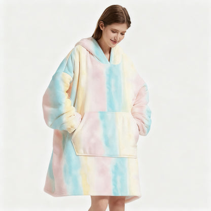 Tragbare Decke mit Kapuze, Sherpa-Fleece