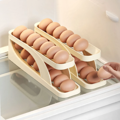 Eierbox für Kühlschrank mit Rollmechanismus