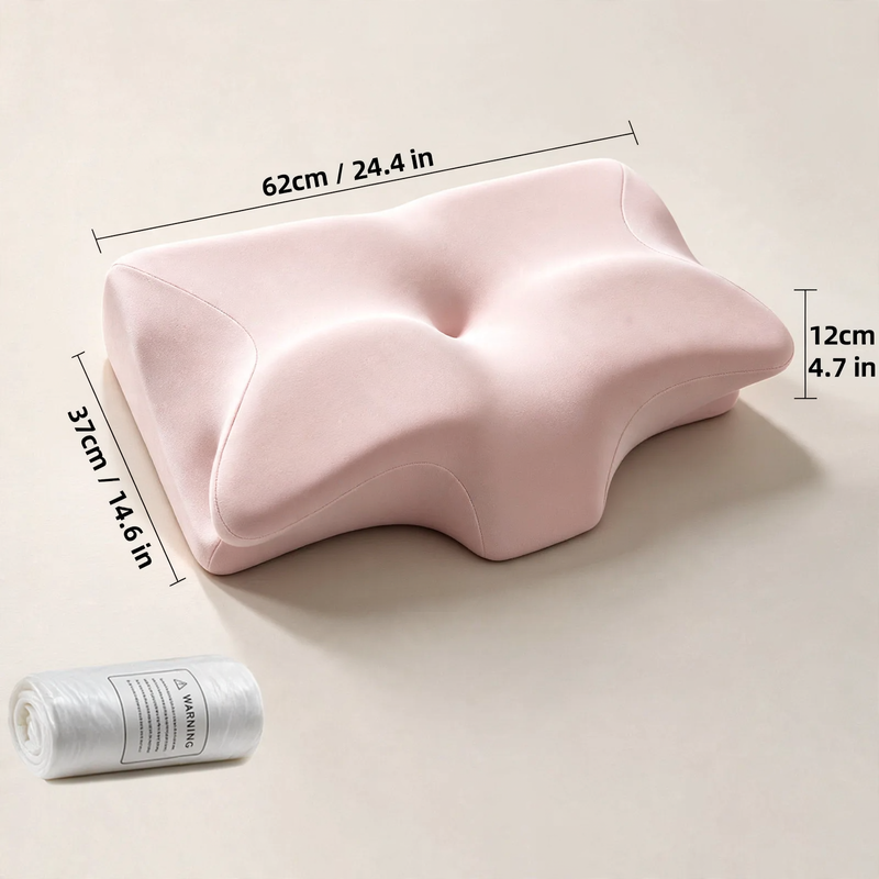 Nackenkissen, Schmetterlingsform, Memory-Foam, Bambusgewebe