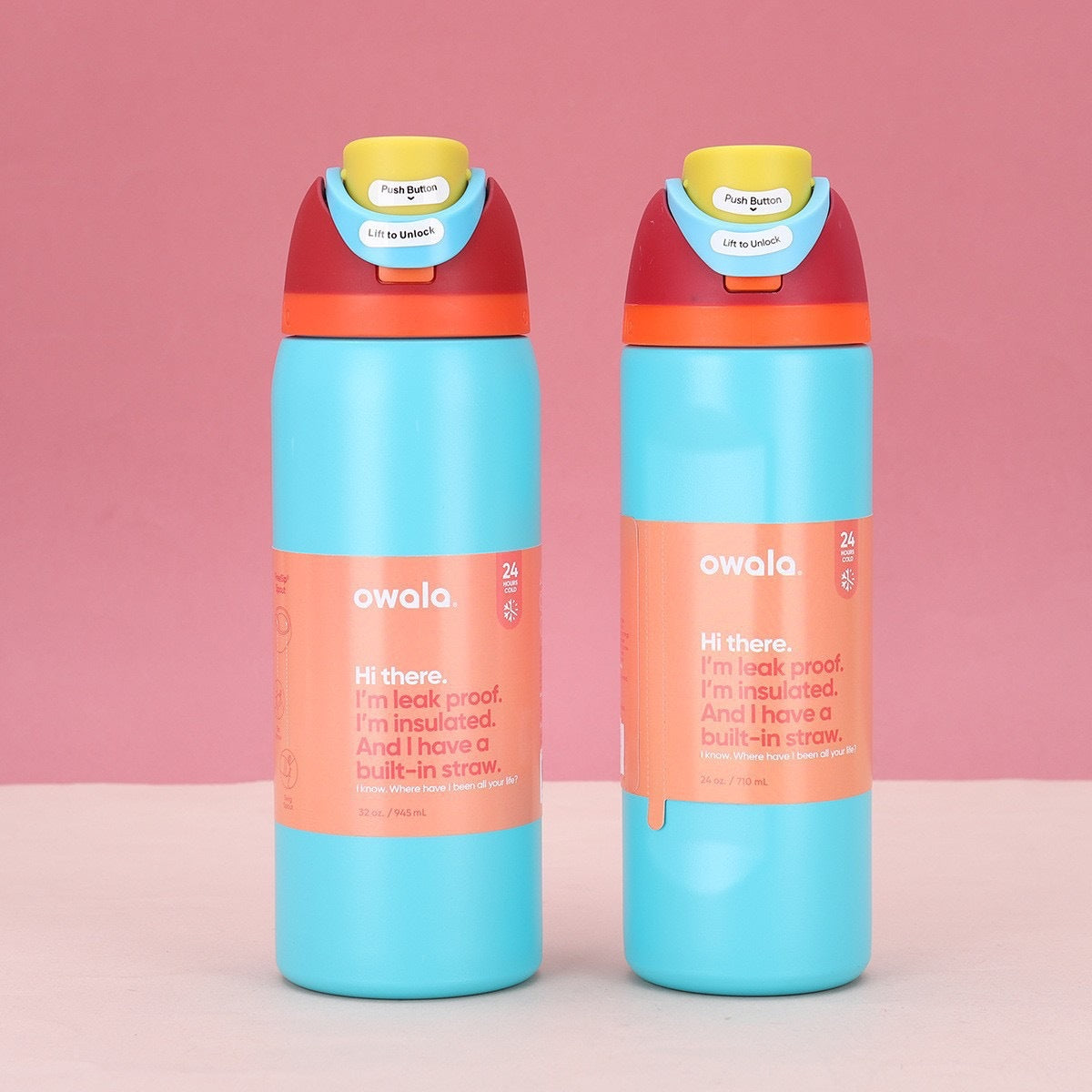Edelstahl-Trinkflasche, 32 oz, mit Doppeldeckel