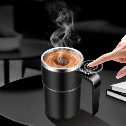 Selbstrührende Edelstahl-Kaffeetasse mit Temperaturanzeige