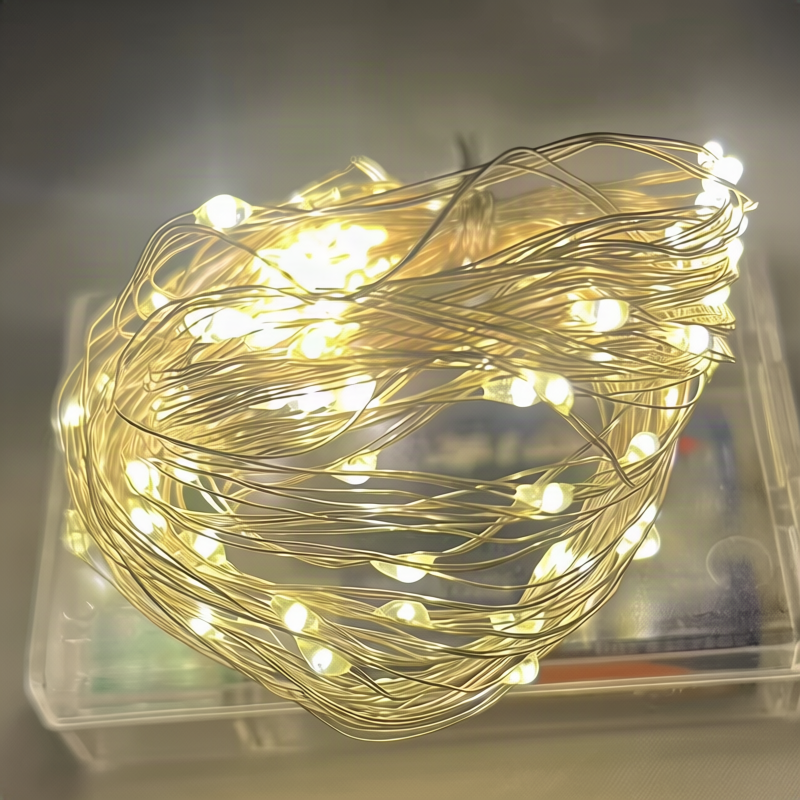 LED-Lichterkette, 10 m, 100 Lichter, USB/Batterie