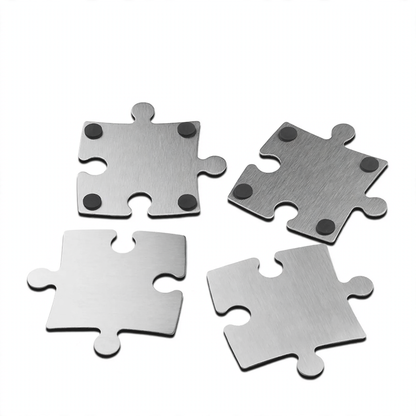 Edelstahl-Untersetzer, Puzzle-Design