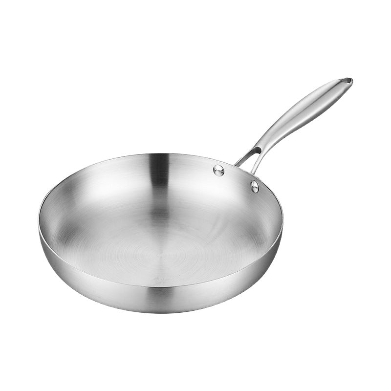 Bratpfanne Edelstahl mit Glassdeckel, 3-schichtig