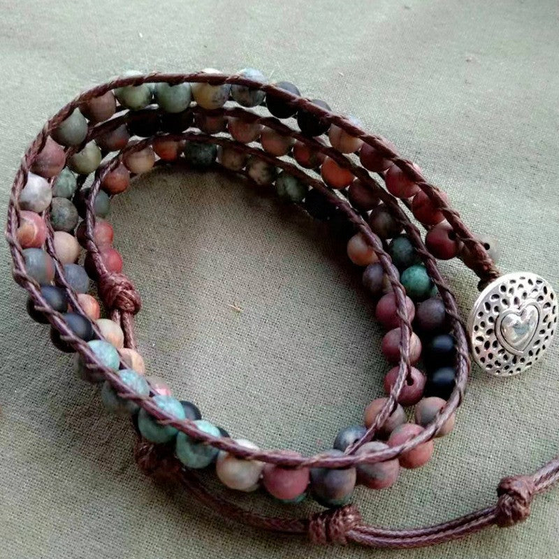 Wickelarmband aus Natursteinen