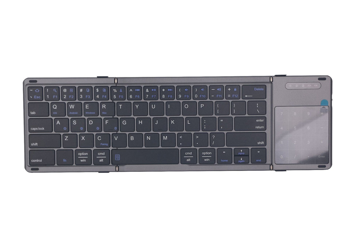 Bluetooth-Tastatur dreiteilig faltbar, 181 × 107 mm