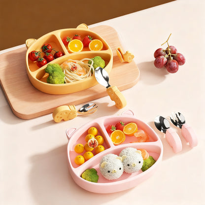 Kindergeschirr-Set aus Silikon, 6-teilig