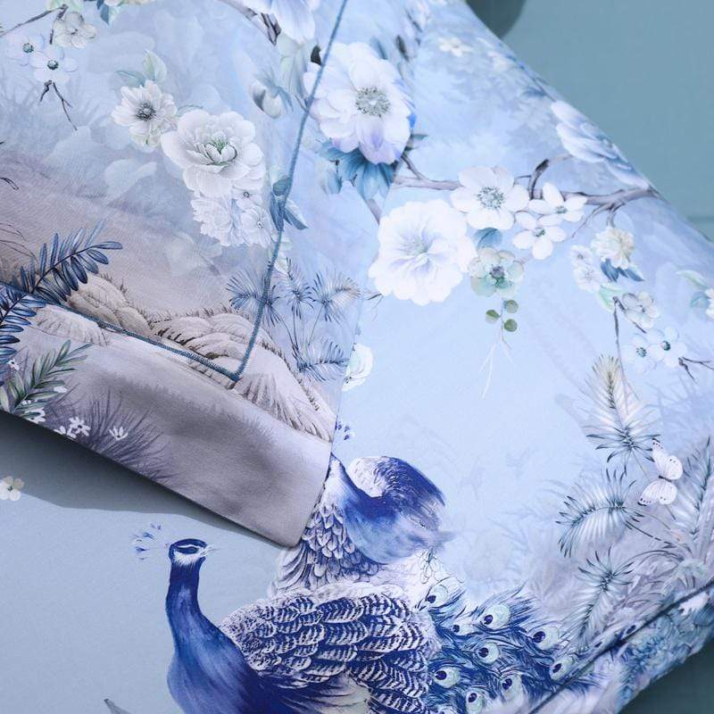 Dreamland Bettbezug Set – 500 TC ägyptische Baumwolle mit floralem Vogel Design | Brehn