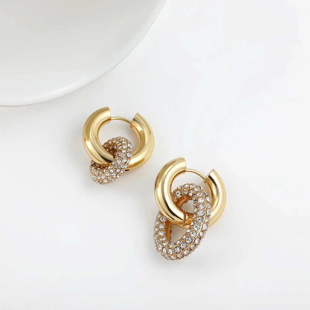 Brehn | Dual Diamond Circle Huggie Ohrringe