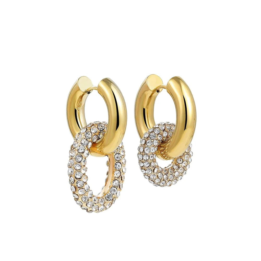 Brehn | Dual Diamond Circle Huggie Ohrringe