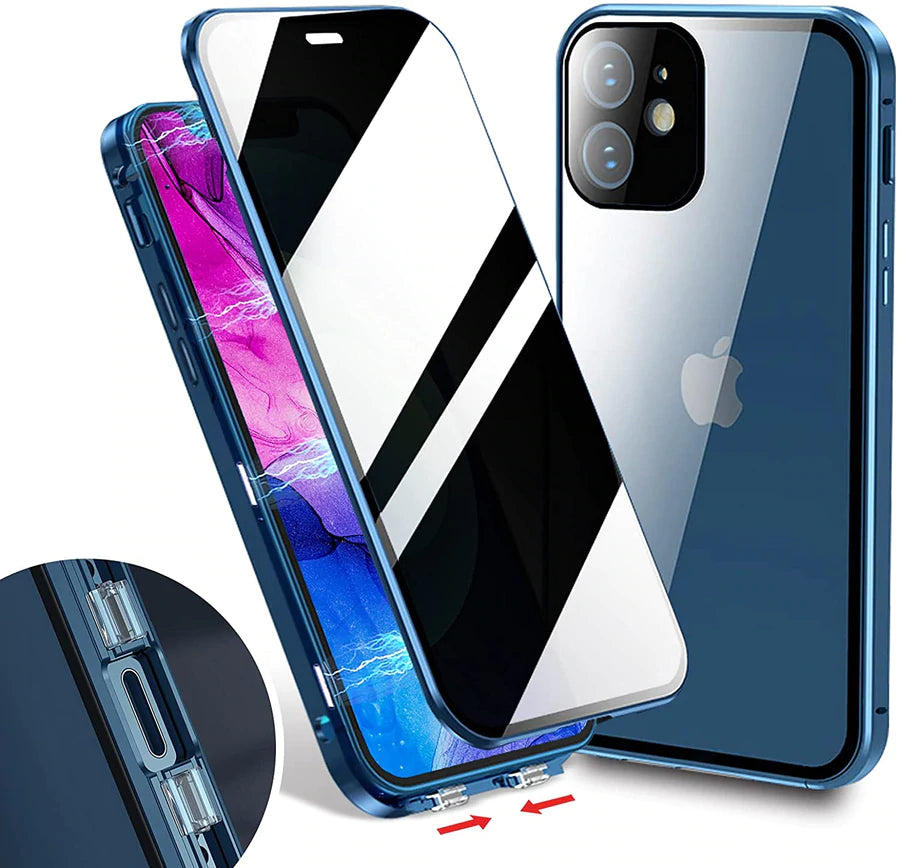 Brehn | Magnetisches gehärtetes Glas doppelseitig geeignet für iPhone