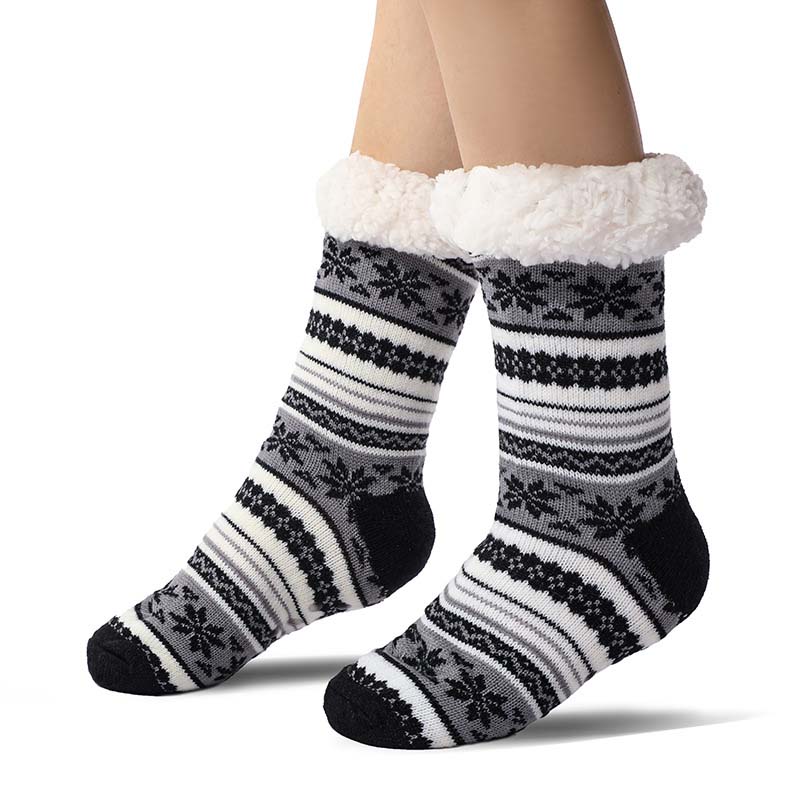 Brehn | Schneeflocke Ultra-dicke Cashmere Haussocken
