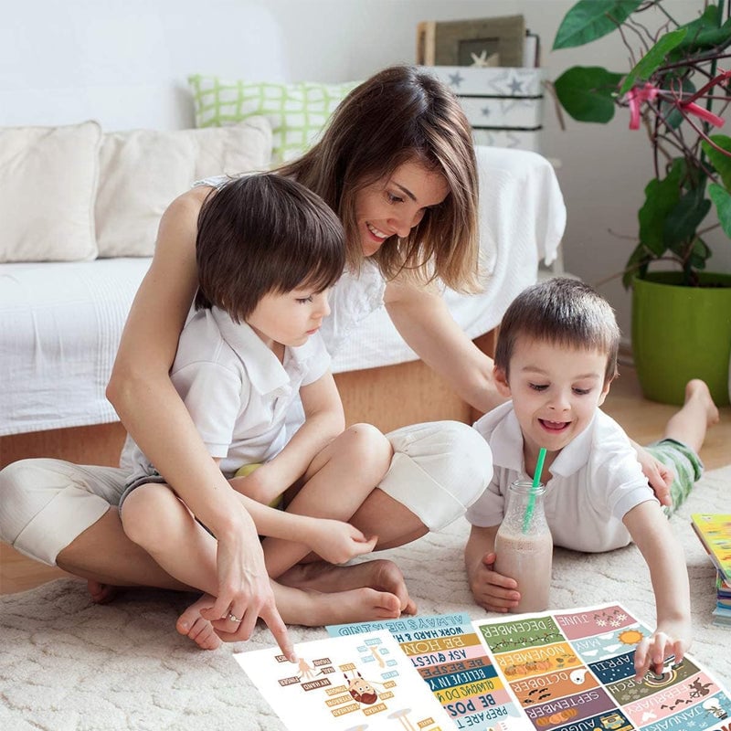 Brehn | 📚Boho PreK Bildungsplakate 16 Stück