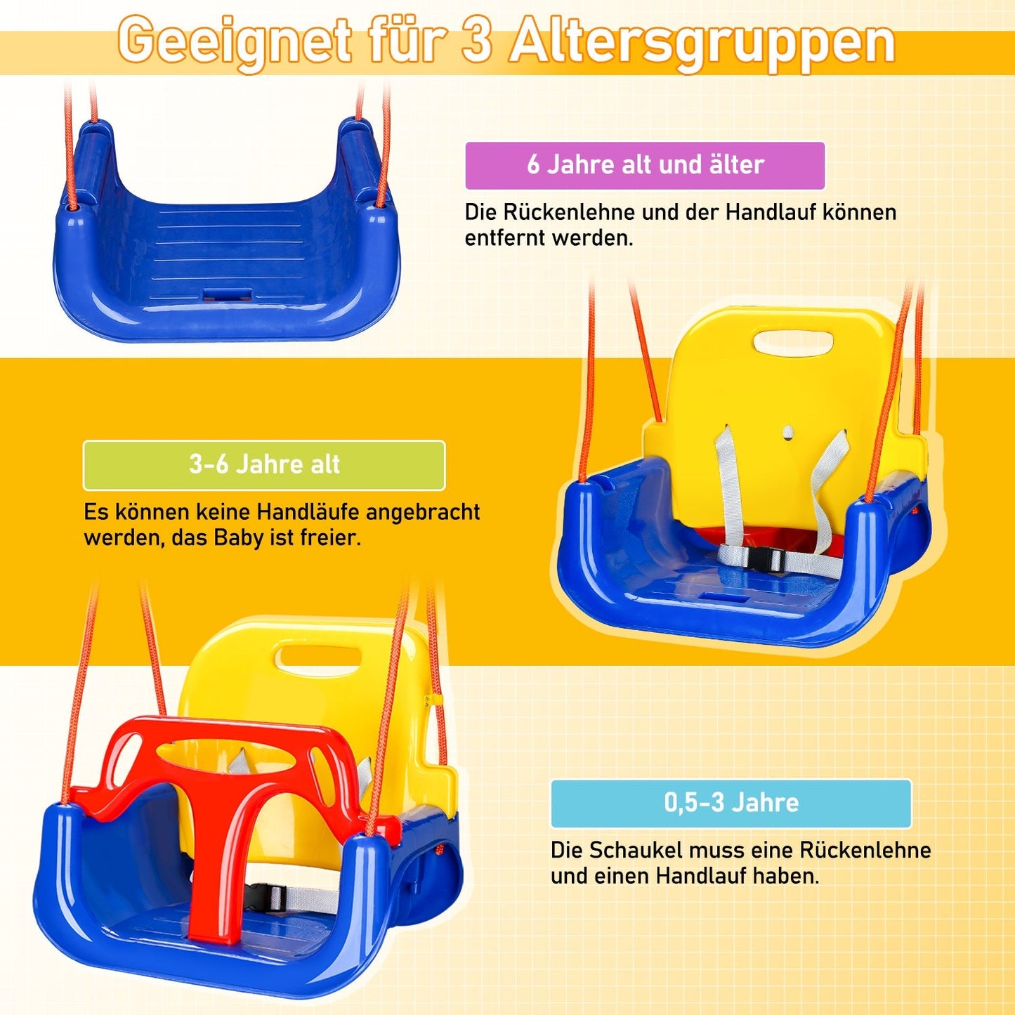 Kinderschaukel Babyschaukel 3 in 1 | Brehn