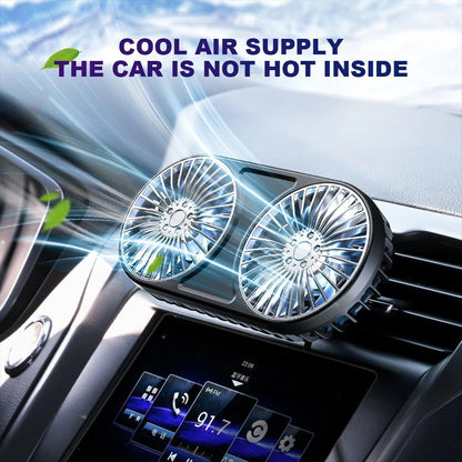 360° drehbarer Dual-Head USB Auto-Ventilator mit Ambientebeleuchtung | Brehn