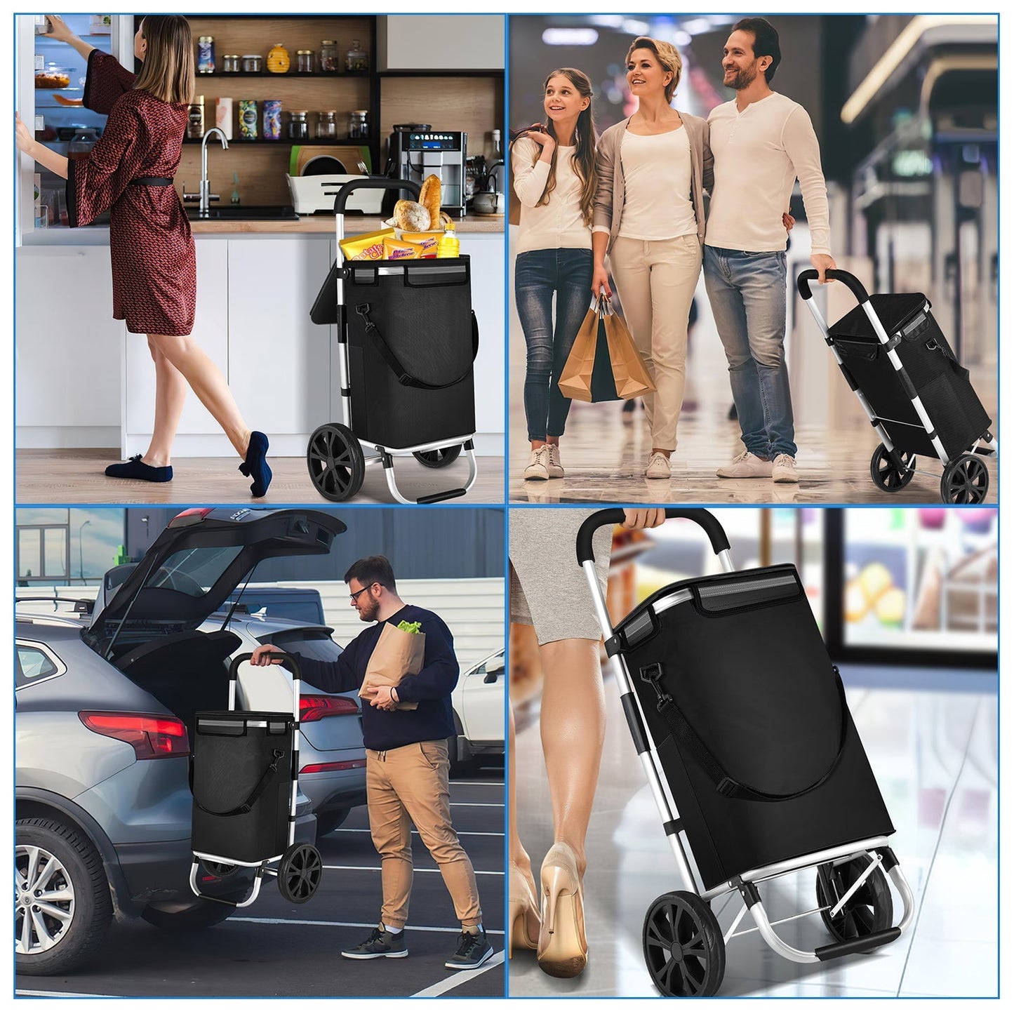 Einkaufstrolley Einkaufsroller Klappbar 40L | Brehn