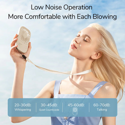 Mini Handheld USB wiederaufladbarer Ventilator mit 3 Geschwindigkeiten, tragbarer Wimpernventilator & Tischständer | Brehn