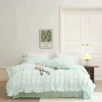 Icy Seersucker Sommer Cool Steppdecke Spitzen 4-teiliges Set | Brehn
