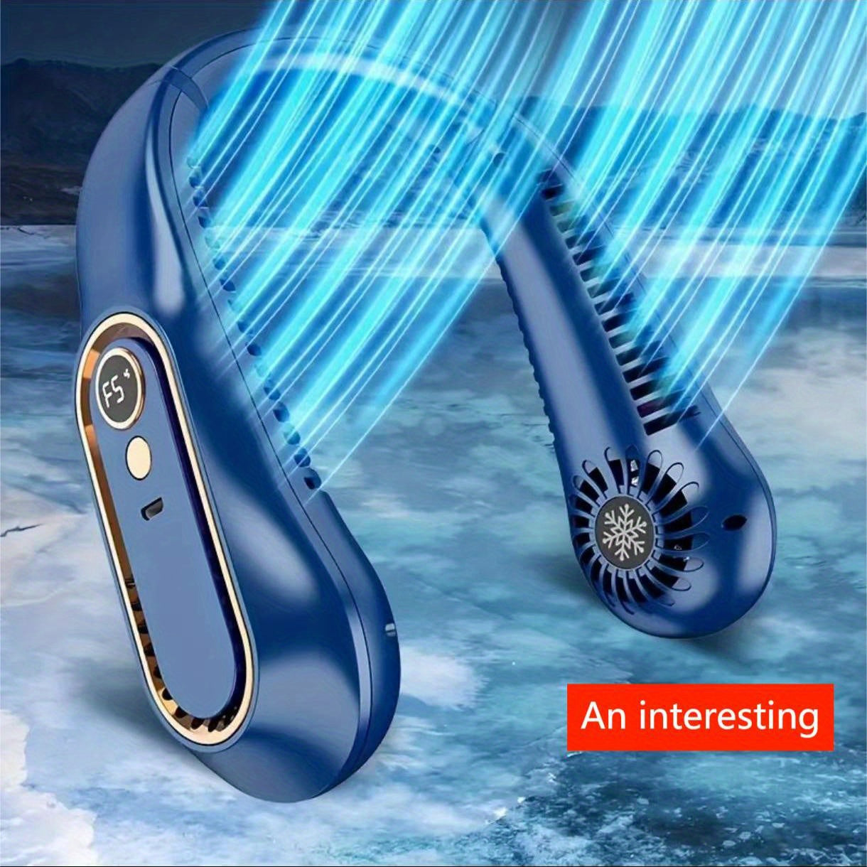 1pc Tragbarer USB-Kühler Ventilator mit 5 Geschwindigkeiten und digitaler Anzeige - Superstarke Technologie und bladeless Design für den Außenbereich | Brehn