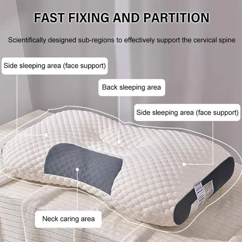 Brehn | LuxiRest Antibacterial Massage Pillow | Ergonomic Neck Support for Revitalizing Sleep and Relaxation