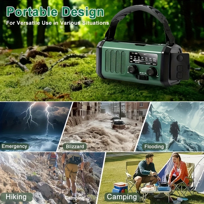 Brehn | StormMate X10 Notfallradio mit 10.000 mAh Powerbank | Solar, Kurbel & USB-C | LED-Licht, SOS-Alarm & Kompass | AM/FM/NOAA